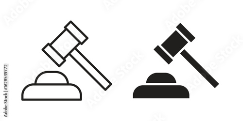 Auction icon. simple, flat, black, outline.