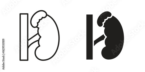 Adrenal gland icon. simple, flat, black, outline.