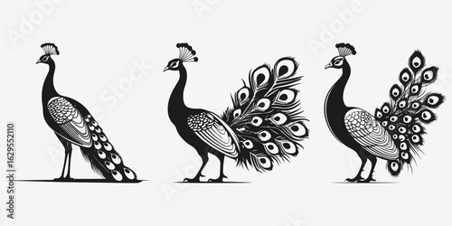peacock sketch illustration vector