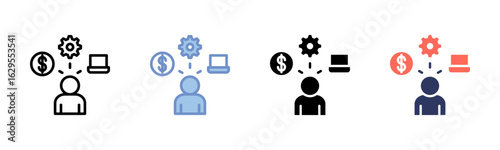 Vocational icon sheet multiple style collection