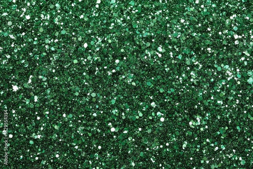 Emerald Green Glitter Texture Backdrop, Shimmering Iridescent Particles Background