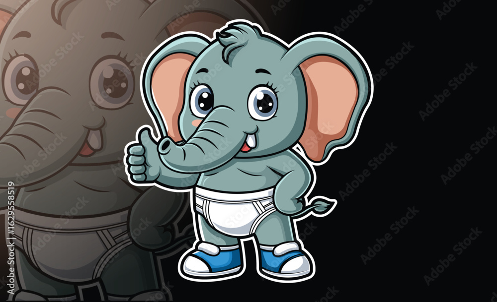 Naklejka premium Playful Elephant Mascot Logo