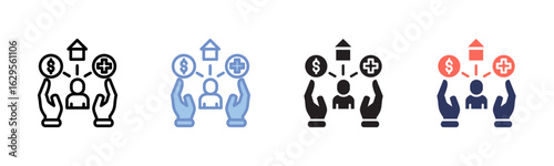 Welfare icon sheet multiple style collection