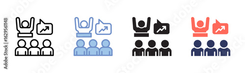 Leadership icon sheet multiple style collection