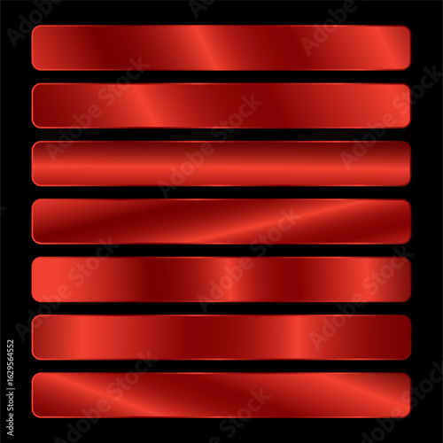 Metallic Red Gradient Bars – Glossy Striped Background Set