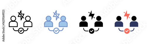 Conflict Resolution icon sheet multiple style collection
