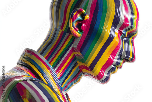 human in color stripes