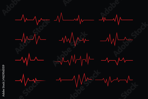 Minimal Heart Pulse One-Line ECG Vector Illustration