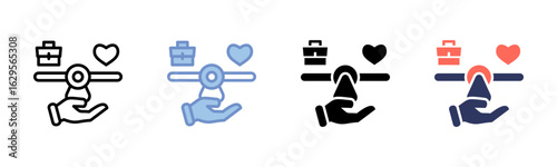 Work Life Balance icon sheet multiple style collection