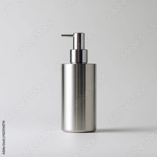 Modern minimalist cosmetic dispenser bottle with clean design and sleek shape - generative ai