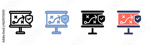 Planning icon sheet multiple style collection