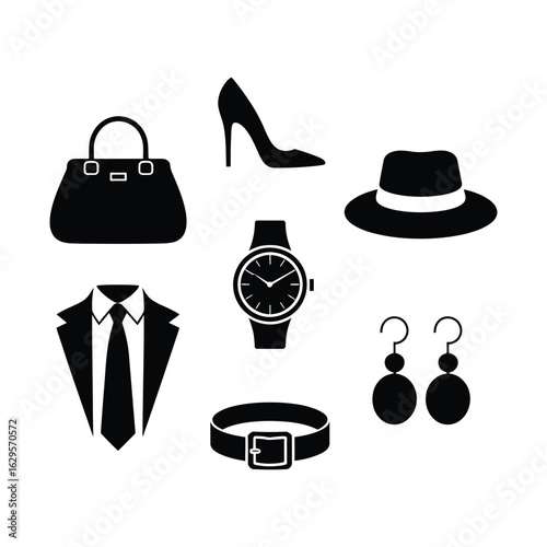 Collection of classic fashion accessories for men and women