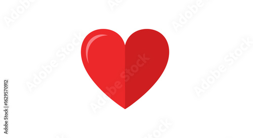 Scarlet Heart Symbol on Pristine Backdrop: A Visual Representation of Pure Affection and Vitality