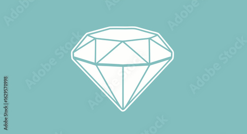 Minimalist gemstone brilliance outlined on serene azure, a symbol of preciousness and elegance, sparking a sense of clarity and everlasting allure