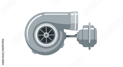 A Sleek Automotive Turbocharger Illustration Symbolizing Power and Engine Enhancement Technology For Automotive Design and Engineering Concept