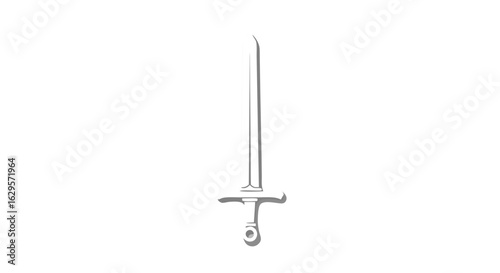 Ethereal Sword Illustration Depicting Timelessness and Sharpness in Monochromatic Palette