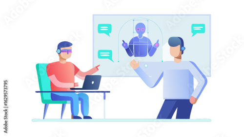 Virtual reality vr collaboration meeting augmented reality ar business discussion teamwork presentation design