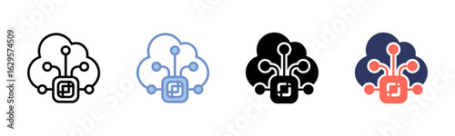 Cloud Algorithm icon sheet multiple style collection
