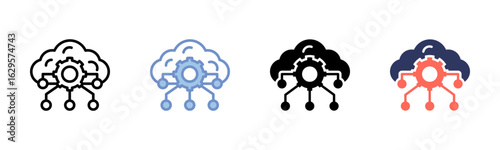 Machine Learning icon sheet multiple style collection