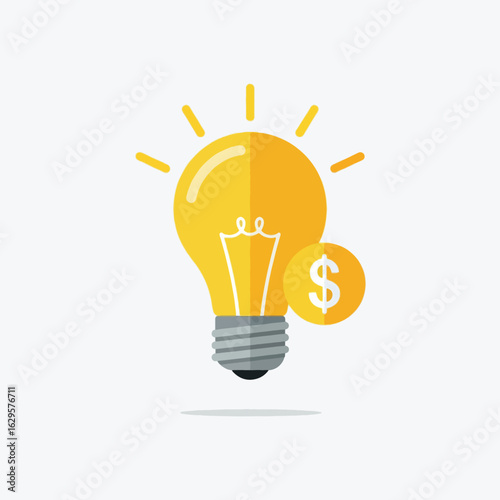 Idea Worth: Lightbulb and Dollar Sign Symbolizing Innovation and Financial Value