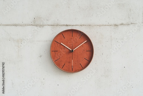 Wallpaper Mural Vibrant red modern wall clock on a clean white background Torontodigital.ca