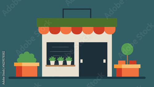 vector illustration of a shop window