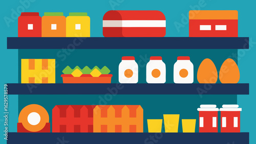 shop window with shelves