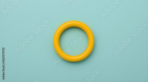 HD close-up of a yellow and red baby stacking ring toy