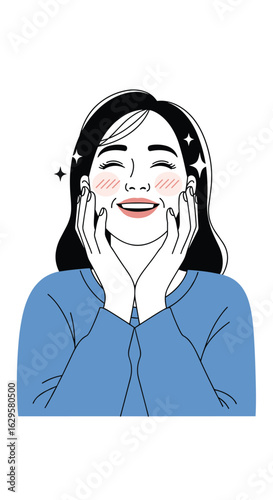 A woman's joyful expression demonstrating pure happiness and delight in a moment of blissful contentment