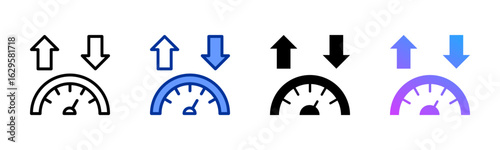Bandwidth icon sheet multiple style collection
