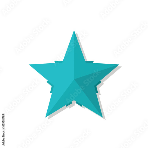 Teal Geometric Star Icon with Shadow