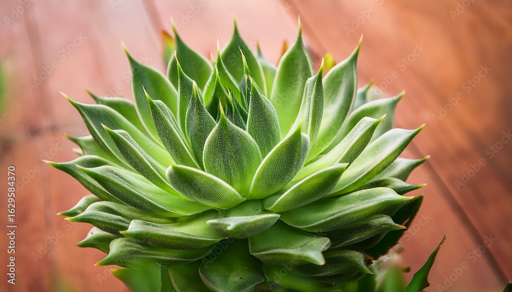 Fototapeta premium a vibrant green succulent plant with thick pointed leaves arranged in a rosette shape showcasing its unique texture and color
