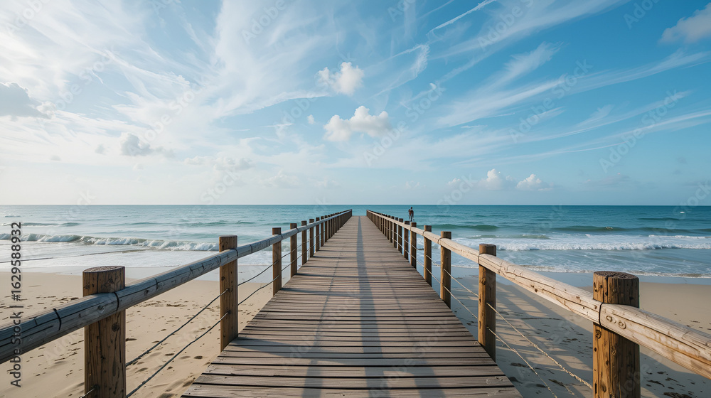 Naklejka premium Wood pier on the beach