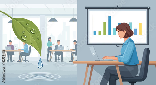 Sustainable business practices and environmental awareness in the modern office setting