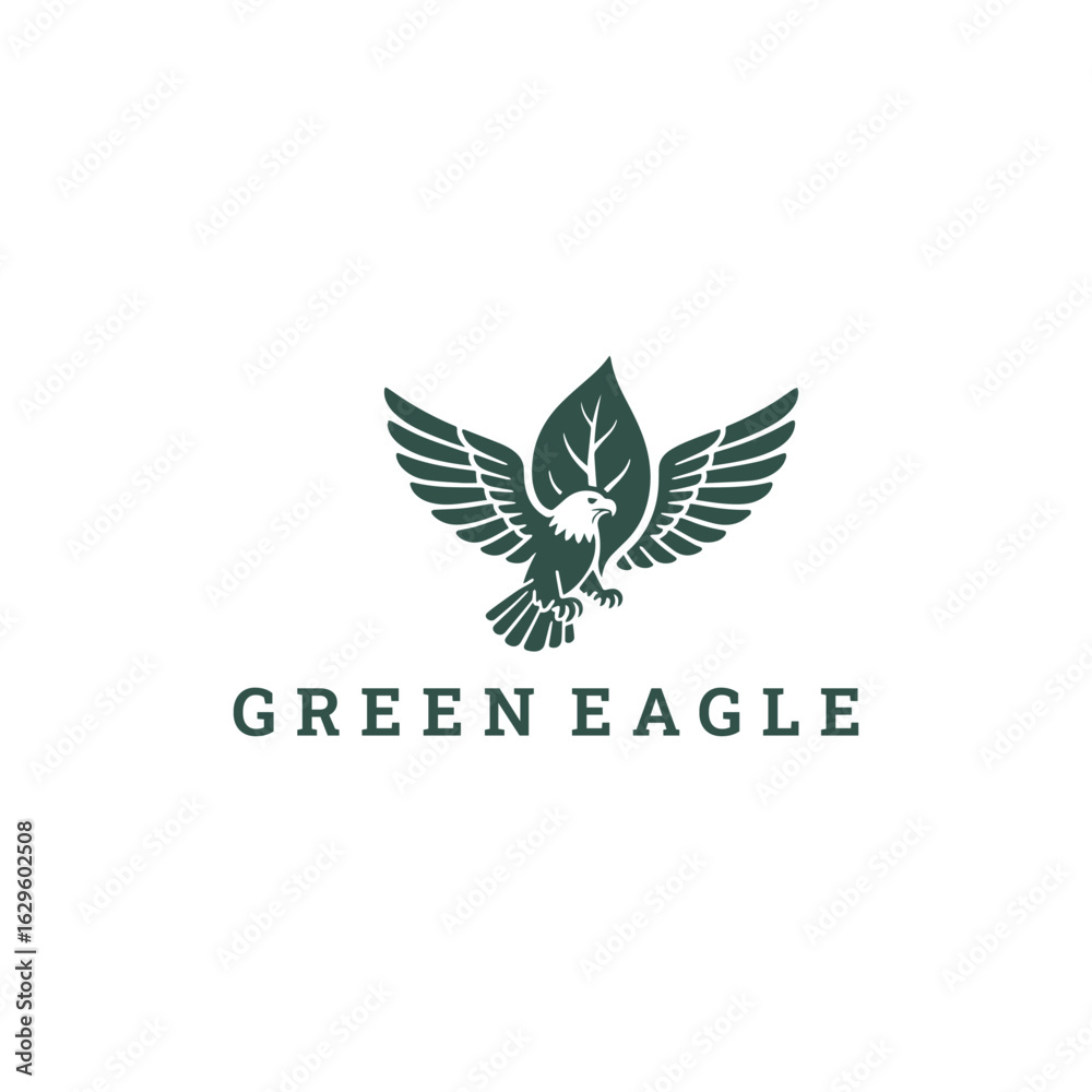 Obraz premium Green eagle logo vector icon illustration