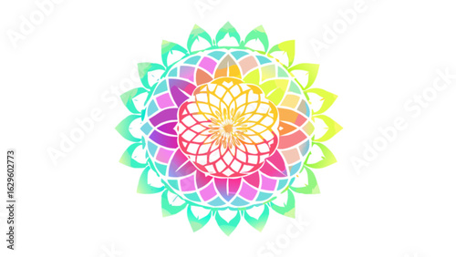 Downloadable colorful mandala vector art design for creative projects and mindful coloring pages design element