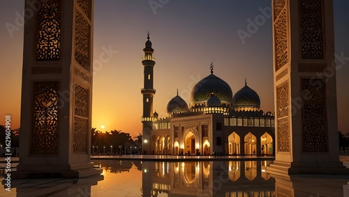 mosque at night