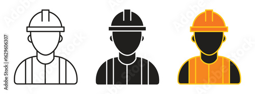 Construction worker vector icon,  Worker, Engineer icon. Vector illustration .