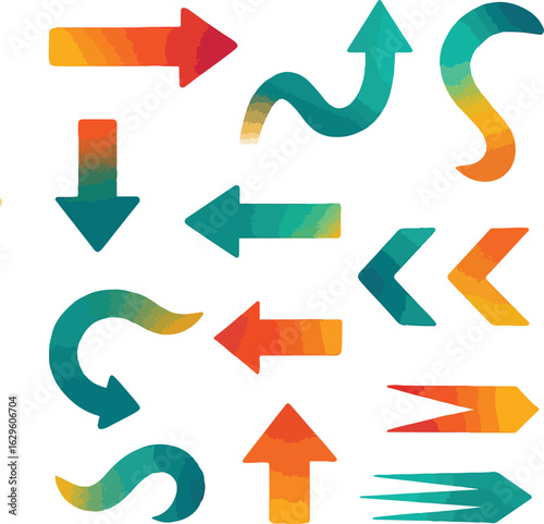 A vibrant collection of directional arrow icons and symbols for business, web, and design projects