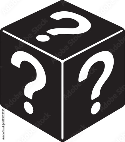 The Riddle of the Enigmatic Cube An Intriguing Puzzle Box Showcasing Question Marks and Mysterious Symbols to Entice Curiosity