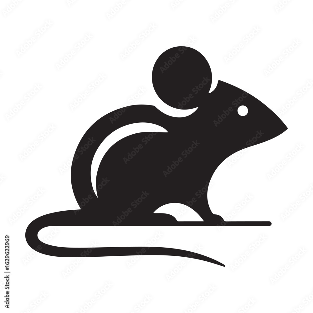 Obraz premium Cute Mouse Vector Silhouette Icon 