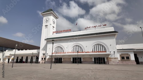 Casa Voyageurs Train Station in Casablanca, Morocco – Wide Shot of Historic Building and Clock Tower August 3, 2025
