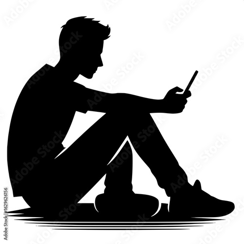 Man Sitting Cross-legged Waiting