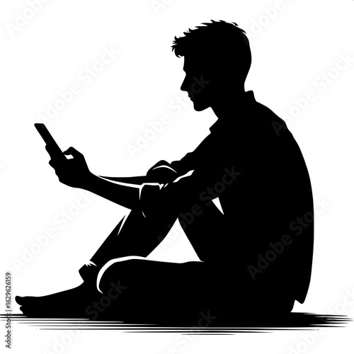 Man Sitting Cross-legged Waiting