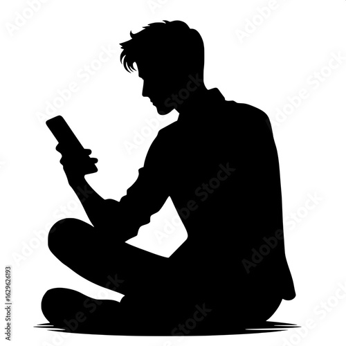 Man Sitting Cross-legged Waiting