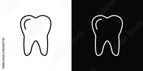 Tooth icon. editable stroke web icons