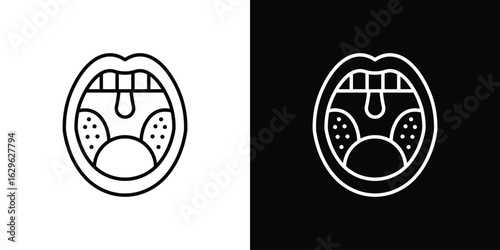 Tonsillitis icon. editable stroke web icons