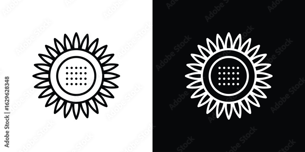 Fototapeta premium Sunflower icon. editable stroke web icons