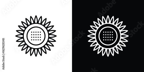 Sunflower icon. editable stroke web icons
