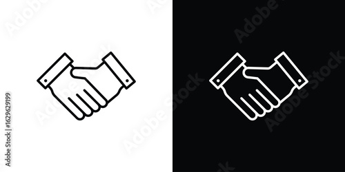 Shake hands icon. editable stroke web icons